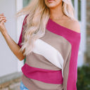  Willow Stripe Knit Half Sleeve Sweater