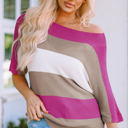  Willow Stripe Knit Half Sleeve Sweater