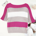  Willow Stripe Knit Half Sleeve Sweater