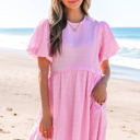  Winona Bubble Sleeve High Waist Mini Dress