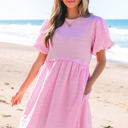  Winona Bubble Sleeve High Waist Mini Dress
