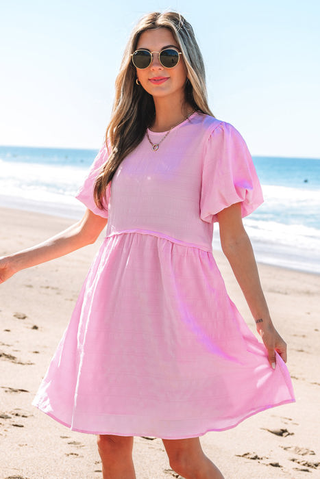 Winona Bubble Sleeve High Waist Mini Dress