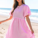  Winona Bubble Sleeve High Waist Mini Dress