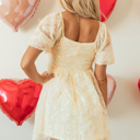  Winter Bubble Sleeve Square Dress