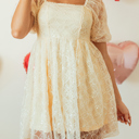  Winter Bubble Sleeve Square Dress