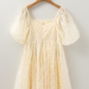  Winter Bubble Sleeve Square Dress