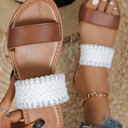  Woven Strap Flat Slippers
