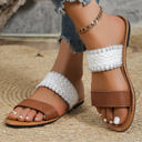  Woven Strap Flat Slippers