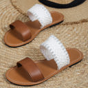  Woven Strap Flat Slippers