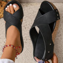  Wren Criss Cross Wedge Slippers