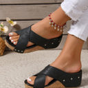  Wren Criss Cross Wedge Slippers