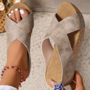  Wren Criss Cross Wedge Slippers