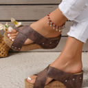  Wren Criss Cross Wedge Slippers
