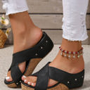 Black Size 8.5 Wren Criss Cross Wedge Slippers