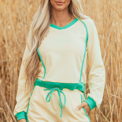 Wren Long Sleeve Pullover and Drawstring Shorts Outfit