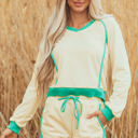  Wren Long Sleeve Pullover and Drawstring Shorts Outfit