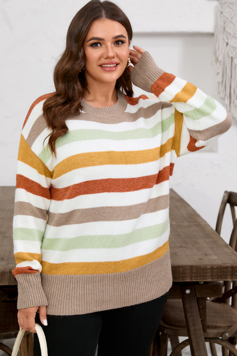 Wrenleigh Colorblock Drop Shoulder PLUS Sweater