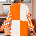  Wrenley Checkered Open Front Drop Shoulder Cardigan