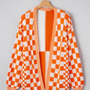  Wrenley Checkered Open Front Drop Shoulder Cardigan