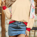 Beige XL Wynter Sleeve Colorblock Edge Top