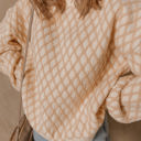  Ximena Rhombus Textured Knit Sweater
