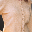  Yamileth Oatmeal Ruffle Trim Sweater