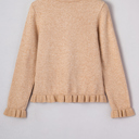  Yamileth Oatmeal Ruffle Trim Sweater