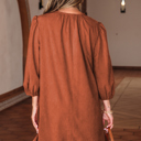  Yaranina Pleated Corduroy Mini Dress