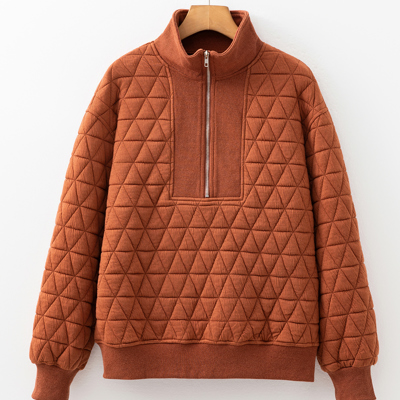 Yavita Half Zipped Loose Sweatshirt