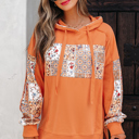 Orange Medium Yavita Half Zipped Loose Sweatshirt