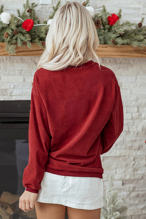 Yazara Graphic Corded Christmas Sweatshirt