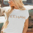  YEEHAW Stitch Edge Crew Neck Sweater Top