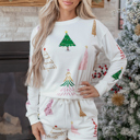  Zacara Stripe Christmas Tree Long Sleeve Top