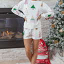  Zacara Stripe Christmas Tree Long Sleeve Top