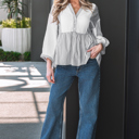  Zahra Bracelet Sleeve Babydoll Blouse