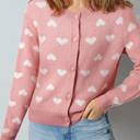 Light Pink Medium Zara Pattern Front Cardigan Sweater