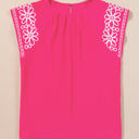  Zara Plus Size Floral Embroidered Flutter Sleeve Blouse