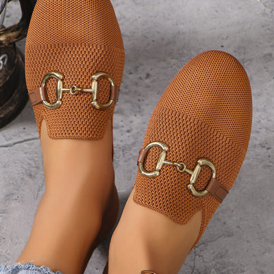 Zara Strap Buckle Decor Slip On Flats