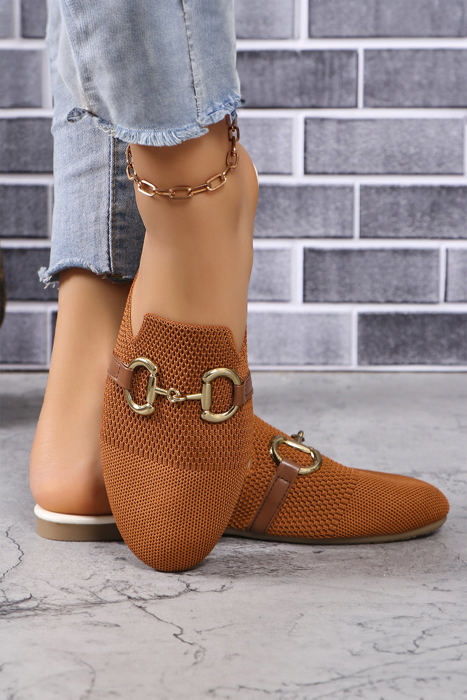 Zara Strap Buckle Decor Slip On Flats