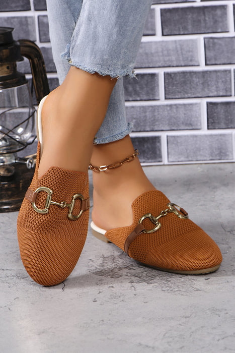 Zara Strap Buckle Decor Slip On Flats