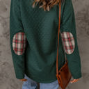  Zara Texture Plaid Trim Sweatshirt