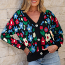  Zariah Print Short Cardigan Sweater