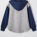  Zariyah Block Patchwork Drawstring Hoodie