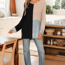  Zayla Block Knit Loose Sweater