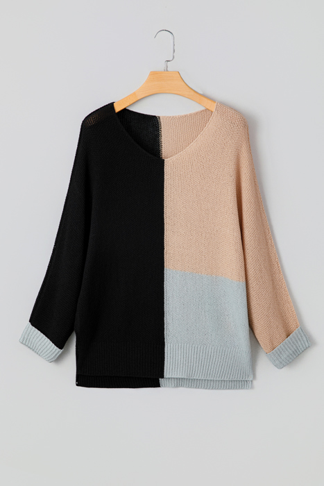 Zayla Block Knit Loose Sweater