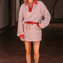  Zaylee Collared Drop Shoulder Pullover