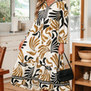 Brown Large Zaylee Sleeve Ruffle Hem Dress