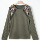 Moss Green XL Zelda Rib Textured Knit Top