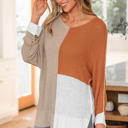  Zendaya Block Knit Loose Sweater