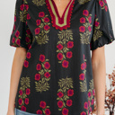  Zoe Contrast Slit Neckline Blouse